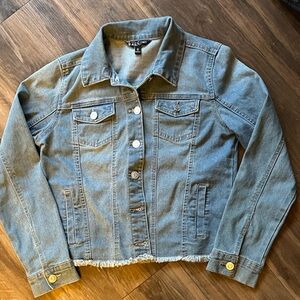 Baccini Light Blue Jean Jacket with frayed hem